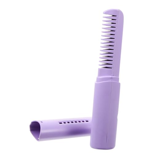 2-in-1 Hair Straightener Brush for Women, Hot Comb with Adjustable Temperature & LCD Display, Anti-Scald Design, PTC Fast Heating in 30s, Auto Shut-Off, Professional Styling Tool (Pink)