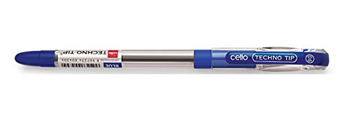 Cello Technotip Ball Pen Set | Pack of 10 | Blue Ball Pens | Lightweight Ball Pens for Pressure Free and Fine Writing | Pens with Comfortable Grip | For School and Office Use | Cello Pens