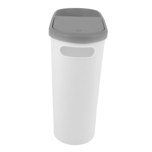 Caneca de basura rectangular blanca Mobestech para baño 10L