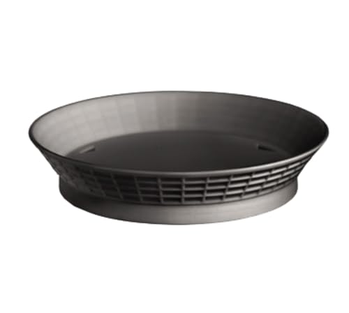 TableCraft 157512BK Platter Basket, 12" Dia. x 2-1/4"H, Round, with Base, Heat Resistant up to 150°F/65°C, heatlamp/Dishwasher/Microwave Safe, Polypropylene, Black, NSF, Made in USA, 12 Each per case