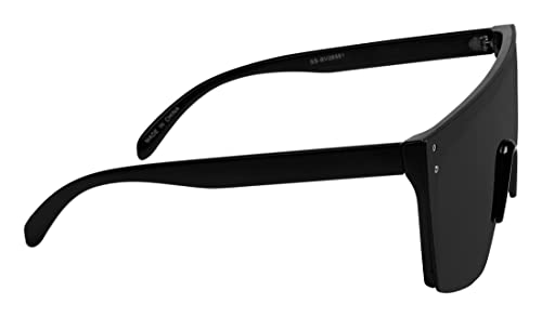 FLAWLESS EYEWEAR Rimless Oversized Sunglasses Retro Style Sunglasses for Men and Women Mirror Vision Glasses Flat Top Style3