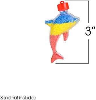 ArtCreativity Dolphin Sand Art Bottle Necklaces, Pack of 12, Sand Art Craft Kit with Dolphin Shaped Bottles, Craft Party Supplies and Party Favors for Kids - Sand Sold Separately