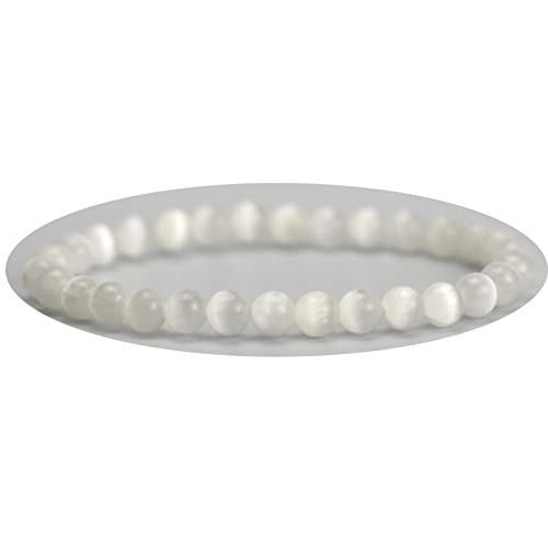 'Handmade Gem Semi Precious Gemstone 6mm Round Beads Stretch Bracelet 7'' Unisex'