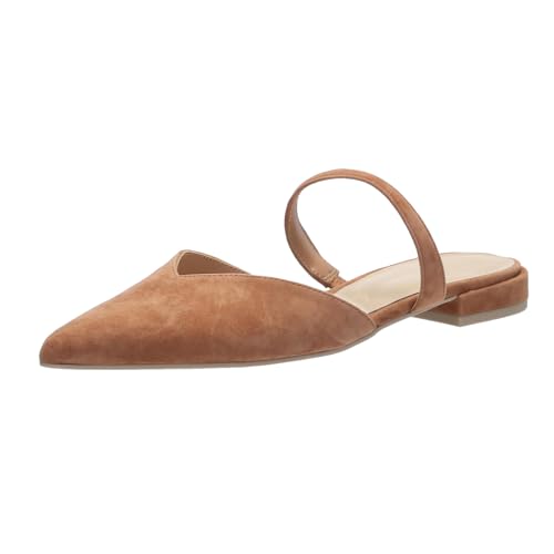 Mesh Mules for Women Comfy Raffia Woven Strap Closed Pointed Toe Mule Flats Casual Slip on Dress Slides Flats