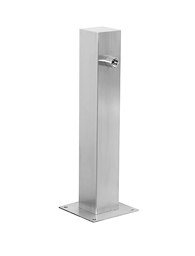 vanvilla Edelstahl Profi Wasserzapfstelle Garten Wasserzapfsäule Edelstahl Zapfstelle Zapfsäule Wassersäule 50cm eckig