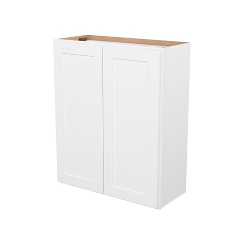 Image of Furinno Shaker Wall Kitchen Cabinet 2-Doors-2 Shelves, Ready to Assemble, 12 D x 30 W x 36 H, White