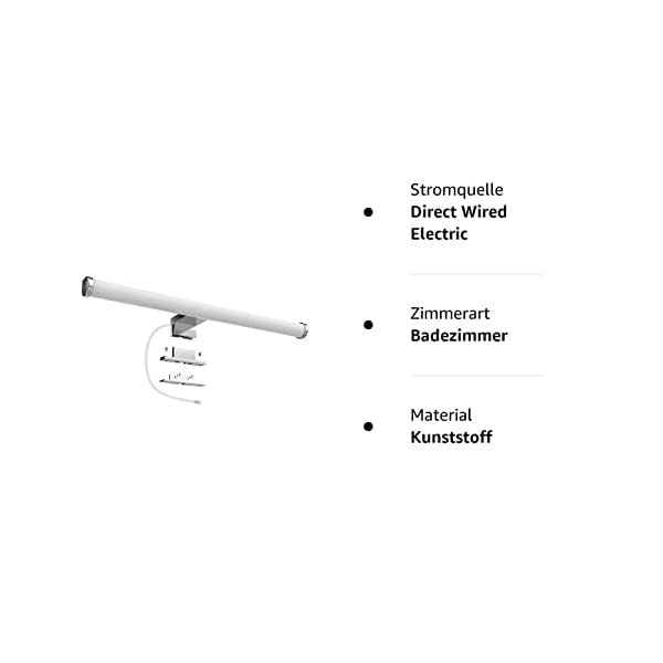 Aourow LED Spiegelleuchte für das Bad,Spiegellampe Badezimmer 40cm 10W 1200lm,Superhell Badlampe Spiegel Neutralweiß 4000K,IP44 Wasserdicht,Badezimmer Lampe Wand 230V,Klasse II – Bild 10