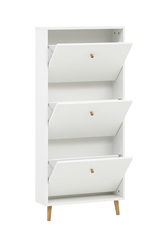 Meuble à chaussures blanc et meuble de rangement mince compact - 5