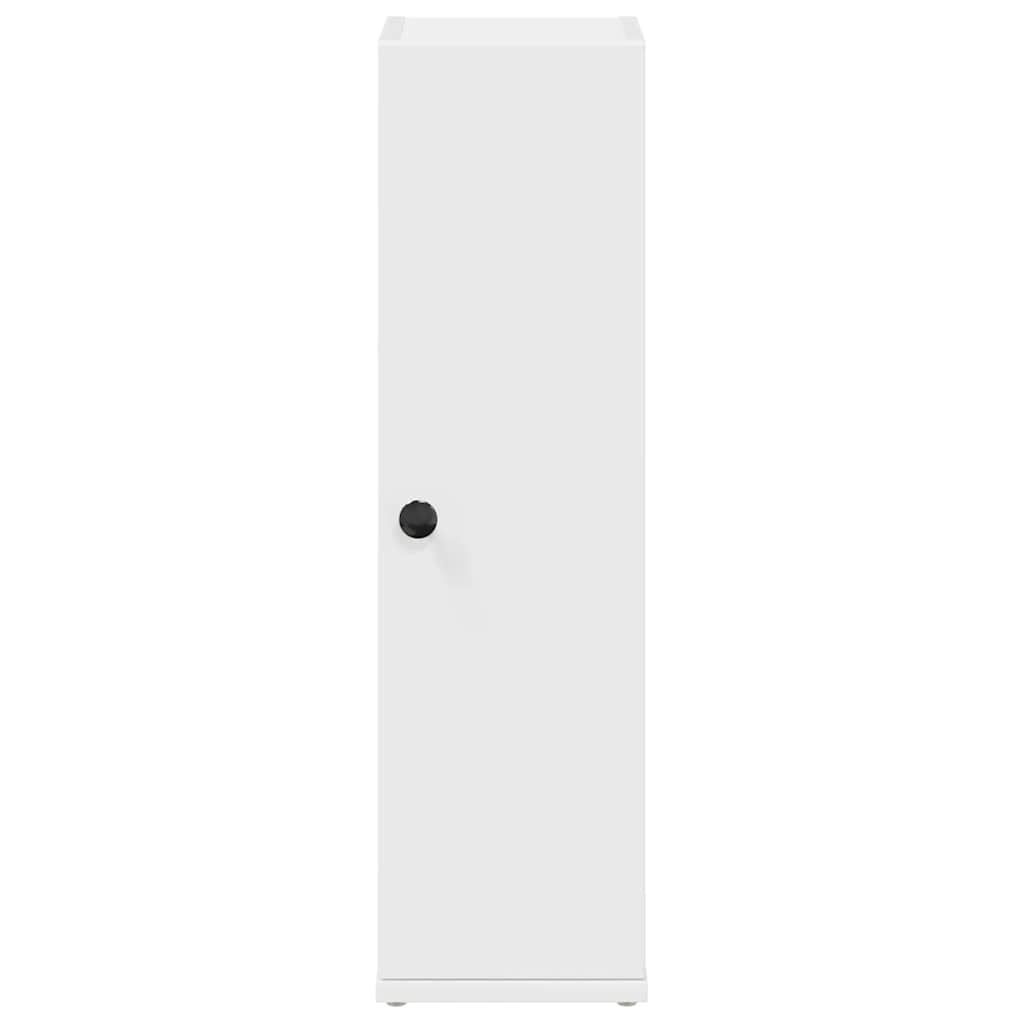 Armadietto da bagno con portarotolo, bianco, 20,5 x 22 x 72 cm, in legno resistente, con spazio per riporre oggetti, per bagno, armadietto per lavatrice, montaggio a parete