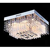 Saint Mossi Chandelier Modern K9 Crystal Raindrop Chandelier Lighting Flush mount LED Ceiling Light Fixture Pendant Lamp for Dining Room Bathroom Bedroom Livingroom 12G9 Bulbs Required H10 X W16 X L16