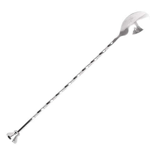 SOLUSTRE Cuillère à Mélanger en Acier Inoxydable 30 Cm Agitateur à Cocktail Multifonction Polyvalent pour Bar Domestique Et Professionnel Usage Boissons Et Desserts