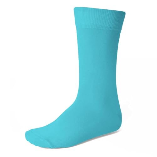 tiemart Mens Socks One Pair (Turquoise Solid)