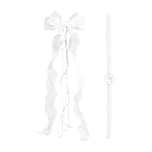 Tocado de cinta de organza para comunión y sesiones de fotos de recuerdo