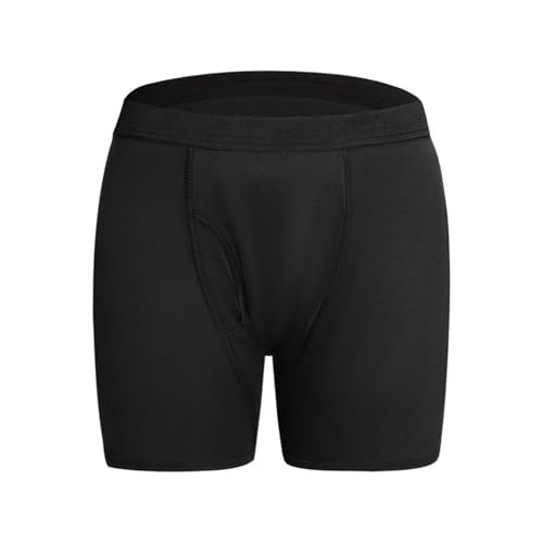 Calzoncillos bóxer para incontinencia ultraabsorbentes para hombre, lavables y reutilizables, a prueba de fugas, de algodón (negro, XXL)