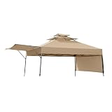 Garden Winds Reinforced RipLock 350 Replacement Canopy Top Cover Compatible with Quik Shade Summit Triple Tier 10' X 10' Tent Model 157416DS - Beige