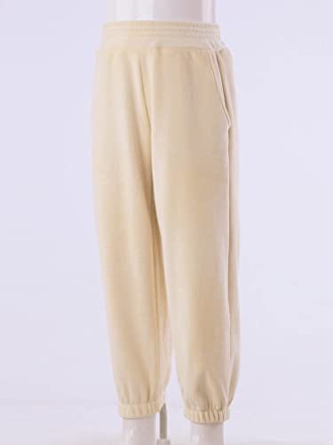 easyforever Girls Boys Winter Warm Thick Fleece Lined Pants Velvet Velour Trousers Joggers Sweatpants with Pockets4