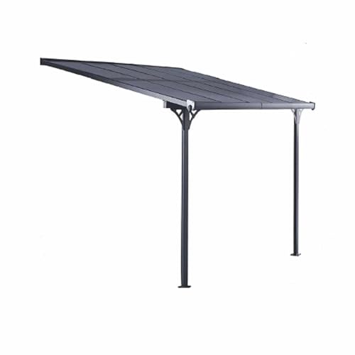 Gardiun Pérgola de Pared Elliot 8 m² 313x254x220/260 cm en Aluminio y Paneles de Policarbonato Anti UV | Pórticos Ajustables