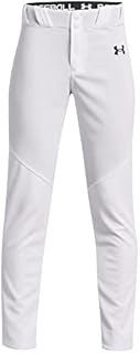 Under Armour Boys' Utility Baseball Pant, (100) White / / Black, Youth Large
