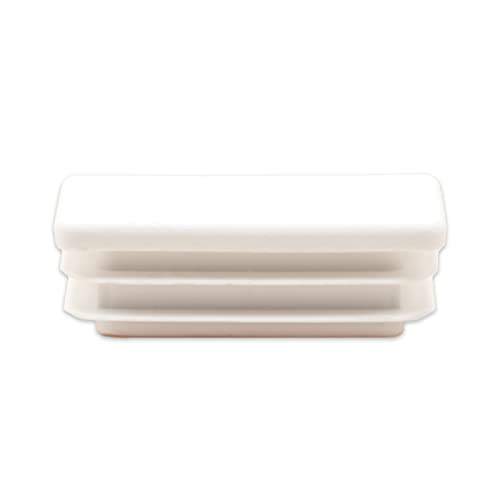 Image of Flyshop Tube Chair Glide White 25 x 50 mm (1 inch x 2 inch) 8 PCS | Rectangle Tubing End Cap, Plastic Plug, Pipe Inserts
