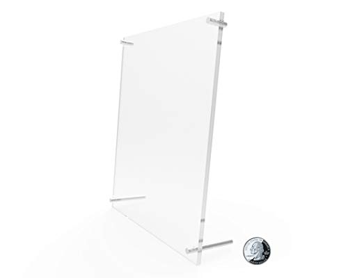 FixtureDisplays® Set of 2 Pcs 8 x 10"Plexiglass Lucite Clear Acrylic Sign Holder with Standoff Hardware Acrylic Picture Frame 19009