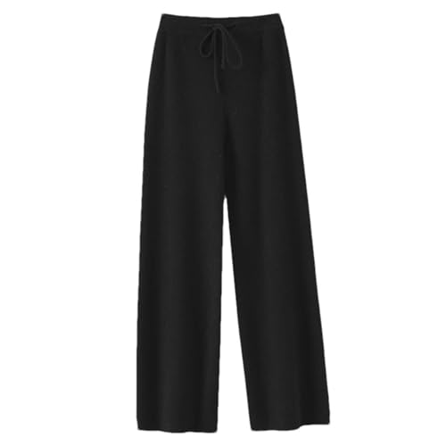 Women Wool Pants Winter Wide Leg Pants Striped Casual Loose