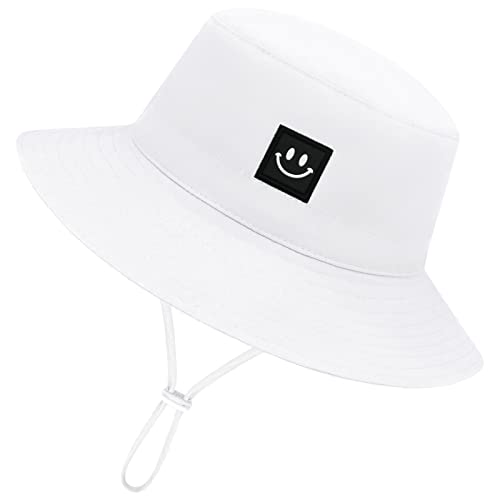 Baby Beach Hat Baby Girl Sun Hat for Baby Hats 12-18 Months Baby Bucket Hat Baby Swim Hat Baby Summer Hat Baby Girl Hats White