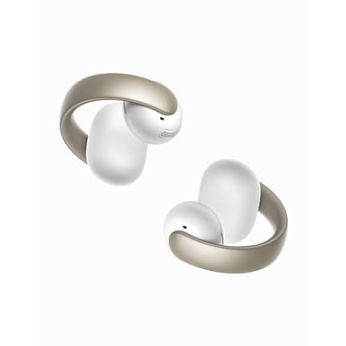 soundcore AeroClip by Anker, Auricolari Open-Ear, Cuffie Clip-On, Comfort Adattivo, Chiamate Chiare con 4 Microfoni e AI, Adattamento Stabile, Driver da 12mm per Suono Nitido, Design a Anell