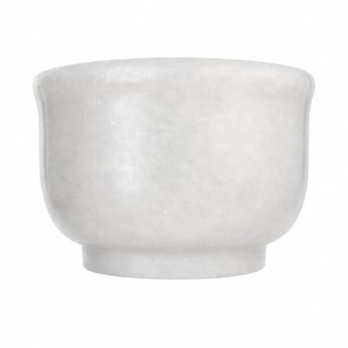 Image of STONE CRAFT White Marble Mortar and Pestle for Kitchen | Okhli Musal | Stone Grinder for Kitchen | Kharal Khalbatta | Granite Rolu Rokali | Herbal Spice Crusher Set