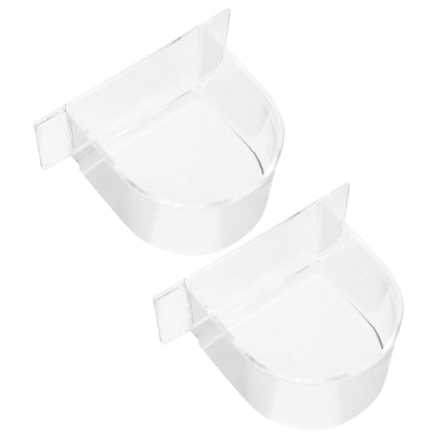 Levemolo 2Pcs Transparent Thick Semicircle Bird Food Trough Bird Feeder for Squirrels and Birds Ideal for Outdoor Feeding Stations and Bird Watching