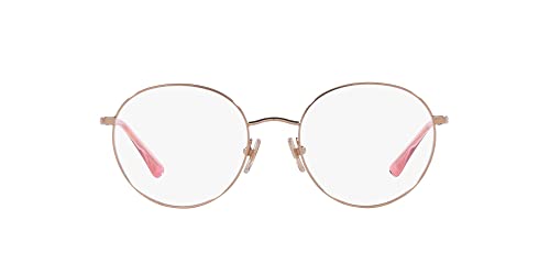 Vogue Eyewear Women's VO4177 Round Prescription Eyewear Frames, Rose Gold/Demo Lens, 50 mm