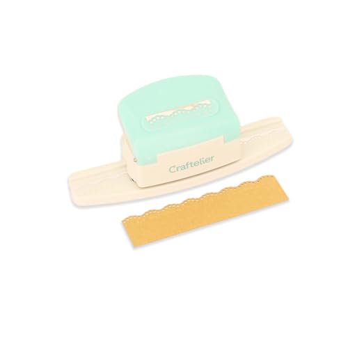 Craftelier - Perforadora de Palanca a Presión para Realizar Bordes Blonda de Puntitos Troquelados en Papeles y Cartulinas Especial para Scrapbooking y Manualidades | Tamaño Aprox. 15 x 5,02 x 5,02 cm