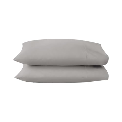 Image of 100% Organic Cotton Pillow Cases Standard Size Set of 2-100% Cotton Pillowcases GOTS Certified 300 Thread Count - Naturally Cooling Comfortable Breathable & Soft Pillow Cases (Stone, Standard)