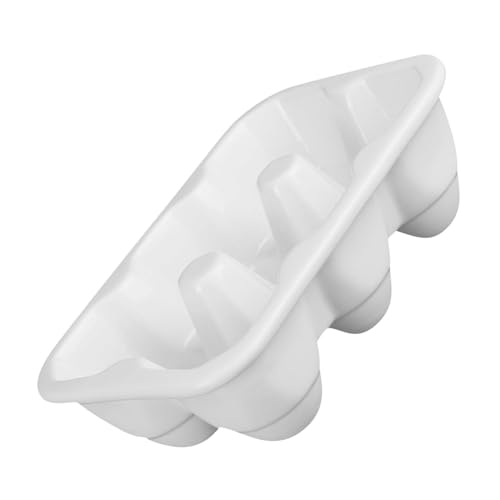 Bandeja de cerámica para huevos blanco minimalista y organizador ecológico de cocina