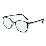 [わかさ生活] サンシャイン メガネ (シンプルデザイン ブラック) スクエア型 度なしレンズ 紫外線 ブルーライト 遠赤外線 カット パソコン 雪焼け UV 運転 サングラス