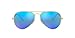 Ray-Ban Unisex RB3025 Classic Polarized Aviator Sunglasses, Matte Gold/Polarized Blue Mirror, 58 mm