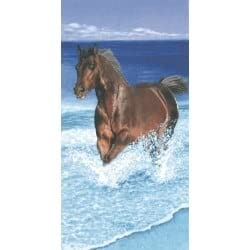 SURFBISCUS Drap DE Plage Cheval Ambre dans LA Vague 90x170cm Cover