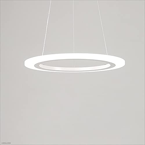 Lustre LED télécommandé à bague rotative pour grand salon lumineux