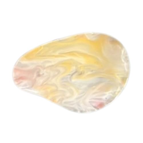 [5色からお選びください]アクリル製 ヘアクリップ ヘアアクセサリー eME peta 横7cm×縦5.3cm (ペールオレンジ)