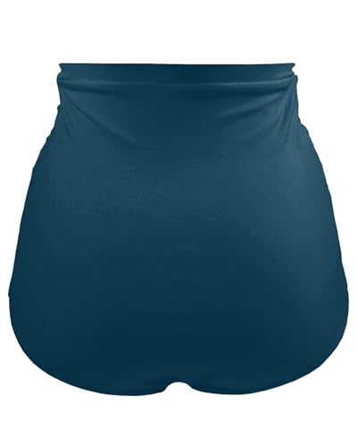Image of Tempt Me Women's High Waisted Swimsuit Bottom Tummy Control Ruched Bikini Bottom Vintage Swim Bottom Tankini Briefs