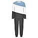 Women's Winter Fleece Pajamas Set Color Block Long Sleeve Fuzzy Soft Top & Pjs Pants Sleepwear 2Pcs Lounge Sets with Pockets