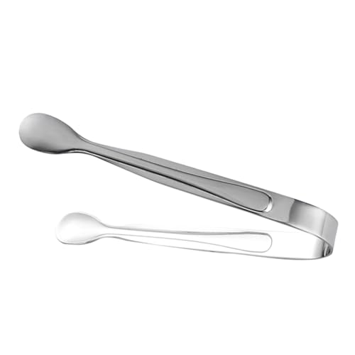 KIXZSAZ Pinza per zucchero in acciaio inossidabile, portatile, riutilizzabile, elegante, raccoglitore di cubetti di ghiaccio, cucina, caffè, cibo, utensili da portata, Argento