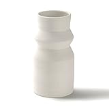 Hochwertige Materialien: Aufwendig hergestellt, besticht diese Vase aus Keramik in einem natürlichen weiß mit einer tollen und modernen Optik. Die Blumenvase hat ein mattes Finish, wodurch die Vase noch eleganter wirkt.