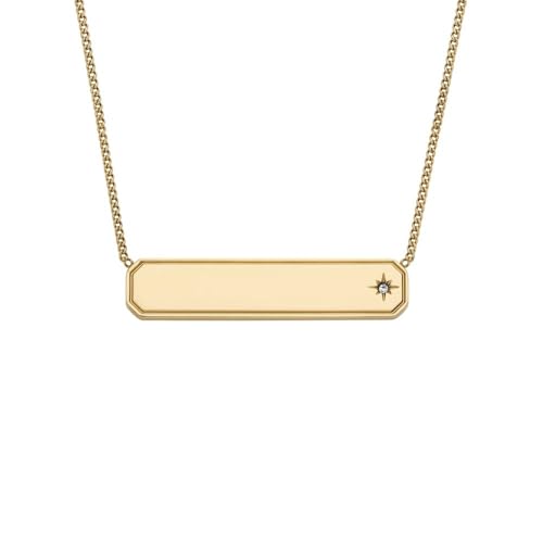 Image of Fossil Women's Gold-Tone Stainless Steel Pendant Chain Necklace for Women