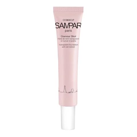 Sampar Glamour Shot - Universal Transparent Foundation - Blurring Primer with Encapsulated Hyaluronic Acid Reduces Fine Lines, Wrinkles, and Redness - Antioxidant - All Skin Types - 0.85 oz tube Cover