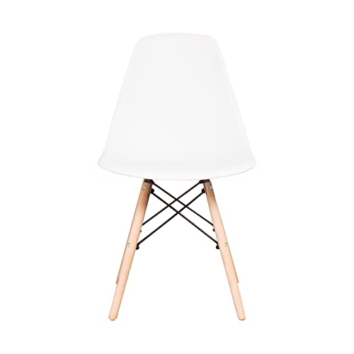 RPSfurniture イームズ シェルチェア リプロダクト ダイニングチェア (プレーン-ホワイト)
