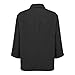 Womens Blouse Tops Plus Size Fashion Solid Color Button Lapel 3/4 Length Sleeves Loose Comfy Dressy Casual Shirts Black Small