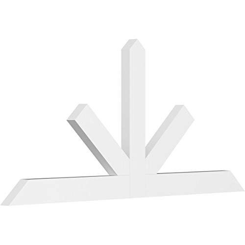 Ekena Millwork GBP060X28X0204SAR00 Saratoga Architectural Grade PVC Gable Brackets 60"W x 27 1/2"H x 2"D x 4"F, 11/12 Pitch