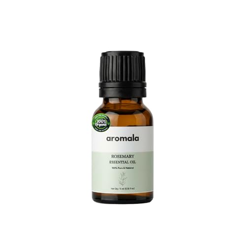 Image of Organic Rosemary Essential Oil for Hair Growth & Hair Fall Control | 100% Pure Steam Distilled Rosmarinus Officinalis Oil | Pre Wash Scalp Treatment for Root Nourishment & Healthy Hair | 15ml