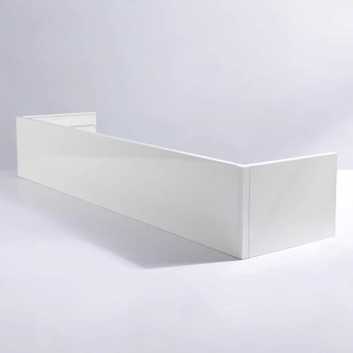 Aluminum White Curtain Box Valance Frame, 8.5ft Decorative Pelmet Panel, Wall/Ceiling Mounted Curtain Rod Baffle for Elegant Home Decor