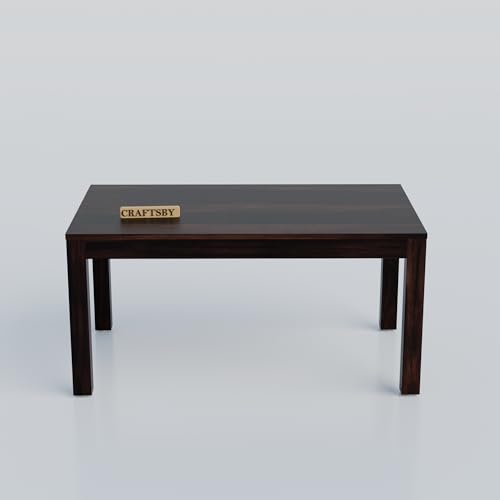Image of 45 Inch Length Solid Sheesham Wood 4 Seater Dining Table Set | Four Seater Dinner Table with 4 Chairs | Dinning Table Set 4 Seater for Living Room | Wooden Table & Chair Set | Walnut Finish